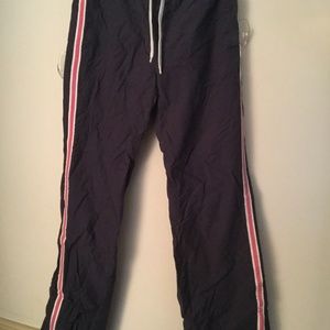 Girls' Navy Blue Wind Pants with Pink & White Trim